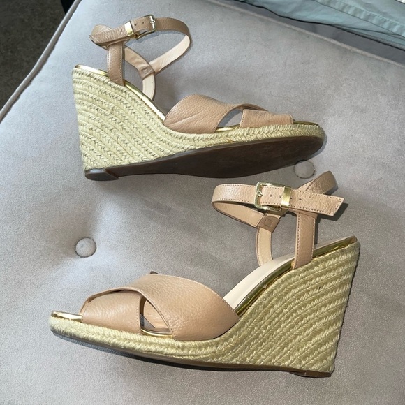 COLE HAAN Hart Sandal Espadrille Wedge Heel Strappy Saddle Brown Tan Size 11B - Picture 7 of 12